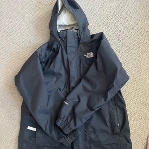 Boys EUC North Face Black Raincoat
